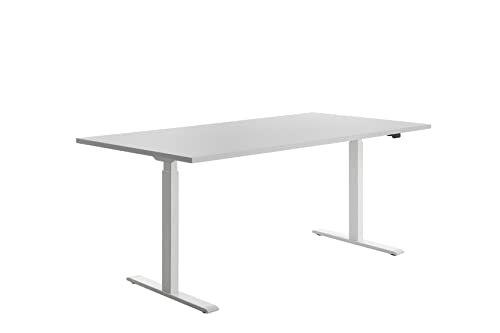 Topstar höhenverstellbarer Schreibtisch E-Table Holz 180x80 weiß/grau von TOPSTAR