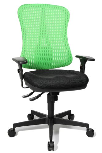 Topstar HE20PBC05 Head Point SY "P4", ergonomischer Bürostuhl, Schreibtischstuhl, Muldensitz, inkl. Armlehnen, Netzrücken, Stoffbezug grün von TOPSTAR