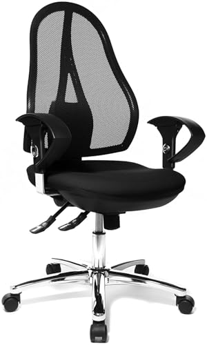 Topstar Open Point SY Deluxe, ergonomischer Syncro-Bandscheiben-Drehstuhl, Bürostuhl, Schreibtischstuhl, inkl. Armlehnen (höhenverstellbar), Stoff, schwarz Topstar Open Point SY Deluxe, ergonomischer Syncro-Bandscheiben-Drehstuhl, Bürostuhl, Schreibtischstuhl, inkl. Armlehnen (höhenverstellbar), Stoff, schwarz von TOPSTAR