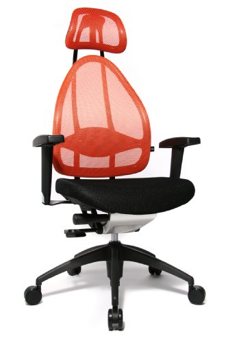 Topstar Bürostuhl Open Art 2010 inkl. höhenverstellbaren Armlehnen und Kopfstütze schwarz/orange von TOPSTAR