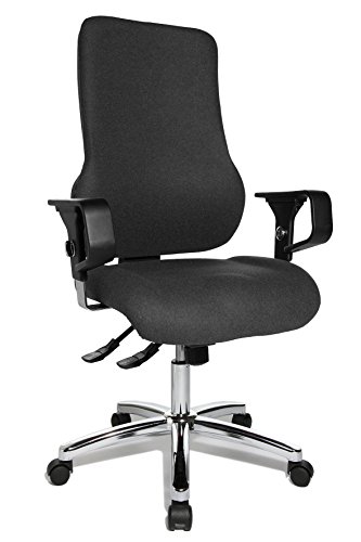 Topstar Sitness 55, Fitness-Drehstuhl, Bürostuhl, Schreibtischstuhl, inkl. höhenverstellbare Armlehnen, Bezugsstoff, anthrazit von TOPSTAR