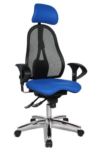 Topstar Sitness 45, Fitness-Drehstuhl, Bürostuhl, Schreibtischstuhl, inklusive höhenverstellbare Armlehnen und Kopfstütze, blau Topstar Sitness 45, Fitness-Drehstuhl, Bürostuhl, Schreibtischstuhl, inklusive höhenverstellbare Armlehnen und Kopfstütze, blau von TOPSTAR