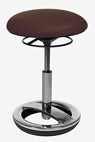 Topstar Sitness Bob, ergonomischer Sitzhocker, Arbeitshocker, Bürohocker mit Schwingeffekt, Sitzhöhenverstellung, Standfußring Alu, poliert, Stoffbezug, dunkelbraun von TOPSTAR