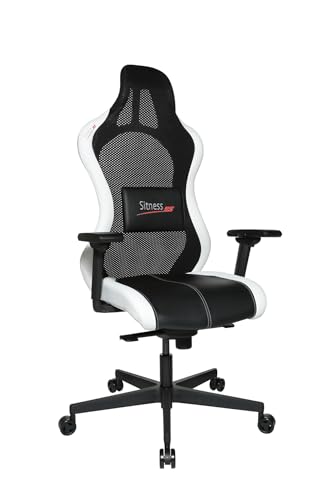 Topstar Bürostuhl Gamingstuhl Sitness RS Sport Plus Continental Kunstleder inkl. Armlehnen weiß/schwarz mit Lordosenkissen von TOPSTAR