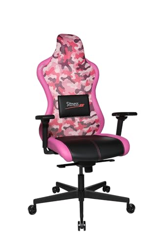 Topstar Bürostuhl Gamingstuhl Sitness RS Sport Plus inkl. Armlehnen Camouflage pink-rosa mit Lordosenkissen von TOPSTAR