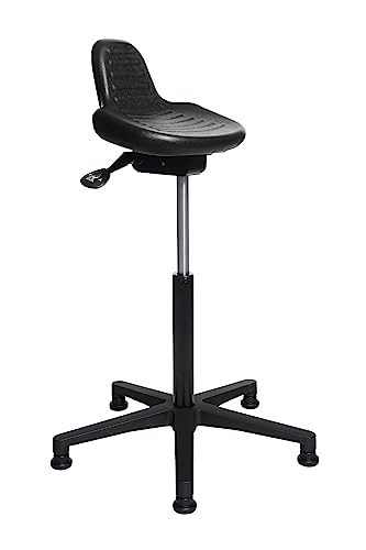 Topstar 70590-0 STANDSTAR, Stehhocker, Arbeitshocker, Stehhilfe, Neigeverstellung, höhenverstellbar, Kunststoff, schwarz, 55 - 81/ 35/ 25 cm von TOPSTAR