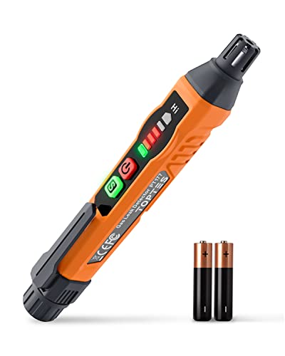 Gasmelder, TopTes PT177 Gaslecksuchgerät mit Akustischem und Visuellem Alarm, Gasdetektor zum Auffinden von Brennbares Gas wie Methan oder Propan für Wohnmobil, Haus (Inklusive Batterie x2) - Orange von TOPTES
