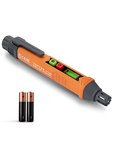 Gasmelder, TopTes PT199 Gaslecksuchgerät mit Akustischem und Visuellem Alarm, Gasdetektor zum Auffinden von Brennbares Gas wie Methan oder Propan für Wohnmobil, Haus (Inklusive Batterie x2) - Orange von TOPTES