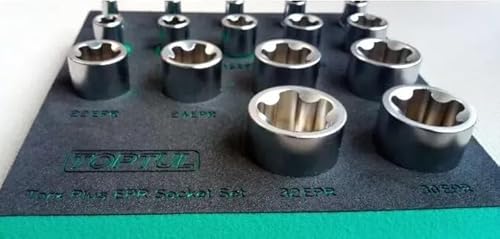 TORX Plus EPR Steckschlüssel-Satz 16-tlg. E6-E32, fünfkantige Torkx-Nüsse Stecknuss-Set 6EPR-32EPR TOPTUL GABF1601 TORX Plus EPR Steckschlüssel-Satz 16-tlg. E6-E32, fünfkantige Torkx-Nüsse Stecknuss-Set 6EPR-32EPR TOPTUL GABF1601 von TOPTUL