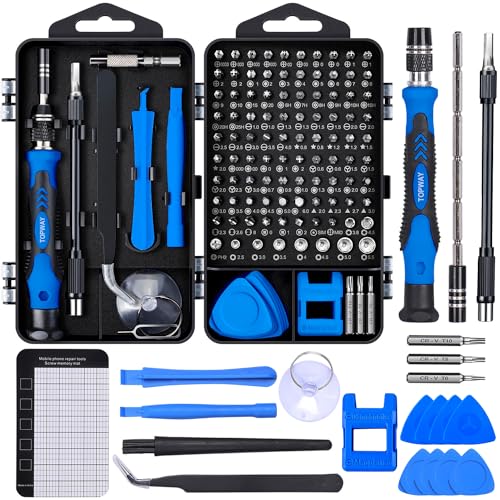 Feinmechaniker Schraubendreher Set Mini Werkzeug: TOPWAY 122 in 1 Präzisions Werkzeug Kit mit Torx T2 T5 T6 T8 T9 - Handy Reparatur für Uhr PC Brille PS iPhone mit 1 Magnetische Pad von TOPWAY