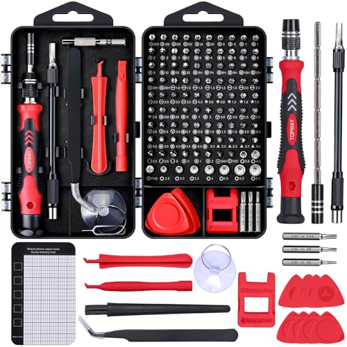 Feinmechaniker Werkzeug Set Mini Schraubenzieher: TOPWAY 122 in 1 handy reparatur werkzeug set met 101 bits für iPhone Laptop PC Computer Tablet PS5 Xbox Spielzeug Uhren Kamera Brillen von TOPWAY