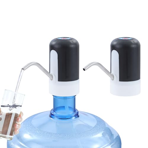 TOPWAY 2 Stück Wasserflaschen Pumpe Tragbar USB Aufladung Automatischer Elektrischer Flaschen Wasserpumpe Wasserspender Universell für Zuhause, Küche, Büro, Camping 716196 von TOPWAY