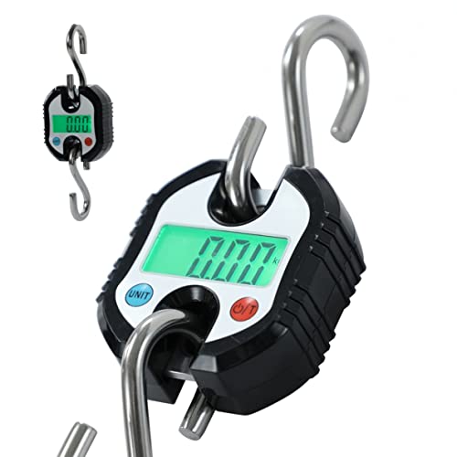 TOPWAY Digitale Kranwaage, 150kg Tragkraft, Doppelte Genauigkeit Elektronische Mini LCD Schleife Hängegepäck Angelwaage, Schwerlastwaage mit Tarafunktion 833211 von TOPWAY