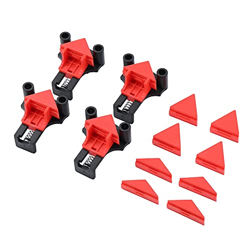 TOPWAY Eckenspanner Winkelspanner 4 Stück Rechtwinklige Klemmen 60/90/120-Grad Eckenspanner Eckklemmen für Holzarbeiten Holzbearbeitung, Bohren und Bilderrahmenherstellung von TOPWAY
