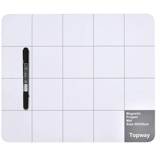 TOPWAY Magnetmatte Magnetic Project Mat: Magnetische Unterlage mit Stift zum Sortieren von Bits, Schrauben und Ersatzteilen für Smartphone Laptop oder andere Elektronik Reparatur, DIY, etc von TOPWAY