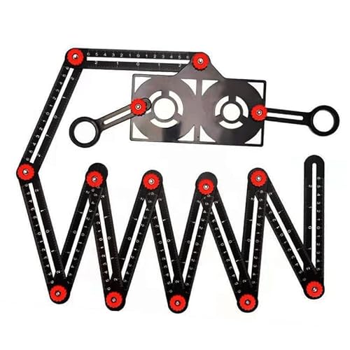 TOPWAY Multi-Winkel Messlineal Aluminium Legierung 12 Seiten Template Werkzeug Winkelschablone Fliesenwerkzeug mit Loch für Handwerker, Tischler, Designer von TOPWAY