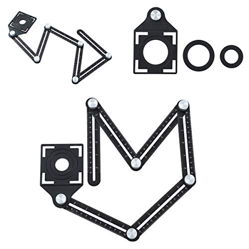 TOPWAY Multi-Winkel Messlineal Aluminium Legierung Template Werkzeug Winkelschablone Fliesenwerkzeug mit Loch für Handwerker, Tischler, Designer von TOPWAY