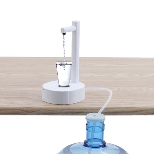 TOPWAY Tisch-Wasserflaschen Pumpe mit Ablageschale, Aufladung Automatischer Elektrischer Flaschen Wasserpumpe Wasserspender am Bett Universell für Zuhause, Küche, Büro, Camping von TOPWAY