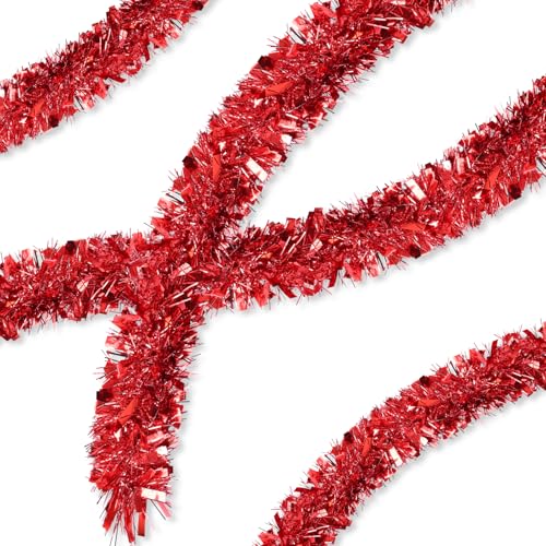 TOPWAYS Weihnachtsgirlanden Rot, 10M/33 Zoll Lametta Weihnachtsbaum, Lametta Girlande Weihnachten, Weihnachtsdeko Lametta für Weihnachtsbaum Weihnachtsfeier Türen Fenster und Treppen TOPWAYS Weihnachtsgirlanden Rot, 10M/33 Zoll Lametta Weihnachtsbaum, Lametta Girlande Weihnachten, Weihnachtsdeko Lametta für Weihnachtsbaum Weihnachtsfeier Türen Fenster und Treppen von TOPWAYS