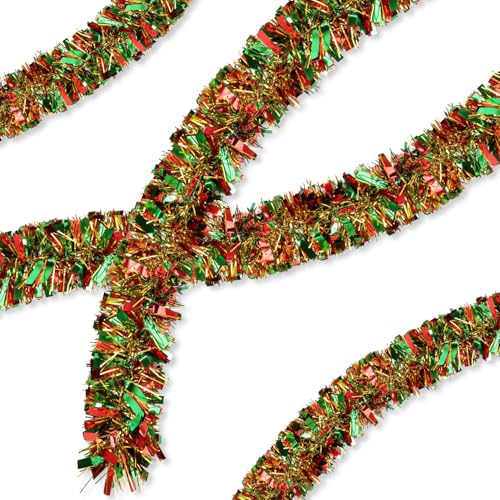 TOPWAYS Weihnachtsgirlanden Rot Grün Gold, 5M/16.5 Zoll Lametta Weihnachtsbaum, Lametta Girlande Weihnachten, Weihnachtsdeko Lametta für Weihnachtsbaum Weihnachtsfeier Türen Fenster und Treppen TOPWAYS Weihnachtsgirlanden Rot Grün Gold, 5M/16.5 Zoll Lametta Weihnachtsbaum, Lametta Girlande Weihnachten, Weihnachtsdeko Lametta für Weihnachtsbaum Weihnachtsfeier Türen Fenster und Treppen von TOPWAYS