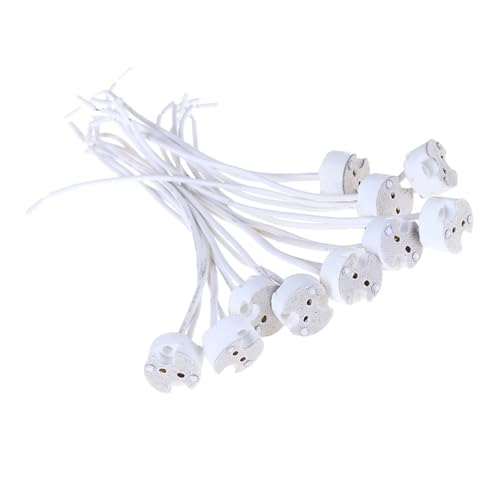 10 Stück MR16 MR11 GU5.3 G4 Lampe Halter Lampe Basis mit Draht Keramik Halogen Sockel Keramik Stecker 12V - 250V Led Licht (MR16 GU5.3) von TOPXCDZ