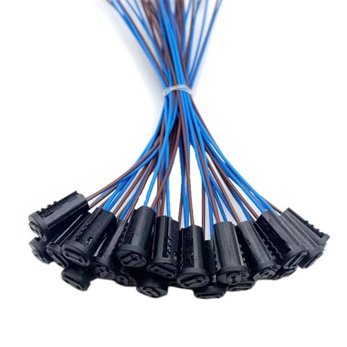 20 Stück G4 Lampenfassungen 20cm G4 Sockel-Lampenfassung mit Plastik Halter für G4 Lampen Heimbedarf Quarz-Leuchtmittel Halogenlichter LED-Lichter (G4 Black) von TOPXCDZ