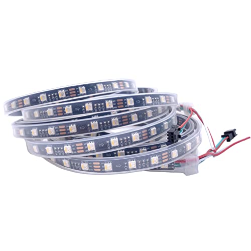 5M DC12V SK6812 RGBW RGBWW LED Streifen 60LEDs/m 5050 SMD Flexible LED Licht DC12V IP20 IP65 IP67 Weiß/Schwarz PCB 1 IC fahrer 3 leds (12V 5M SK6812 RGBWW, Black Pcb Ip67) von TOPXCDZ