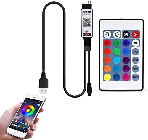 5V USB Powered Bluetooth controller 4 pin RGB LED Controller Mit 24-taste IR fernbedienung Für 2835 5050 RGB LED streifen licht von TOPXCDZ