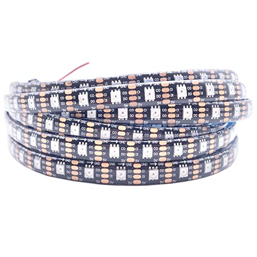 TOPXCDZ APA102 Smart LED Pixel Strip Light 5 m/lot; DC5 V 30/60 LEDs/Pixel/m; Daten und Uhr separat; IP30/IP65/IP67; SK9822 LED-Streifen (5 m 60 LED/M, schwarze PCB IP65) von TOPXCDZ