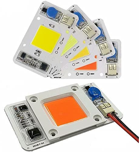 LED 50W COB Chip Bulbs AC 220V Integrierter Smart IC Driver Kaltweiß Warmweiß Rot Grün Blau Gelb Pink Vollspektrum (Pink Full Spectrum) von TOPXCDZ