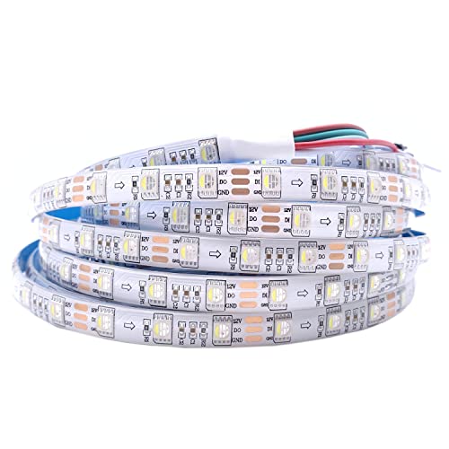 RGBW DC12V SK6812 (ähnlich WS2812B) 5m 60LEDs/Pixels/m 300LEDs Individuell adressierbar Flexibel 4 farbe in 1 LED Traumfarbe LED Streifen Nicht wasserdicht IP65 (12V 5M SK6812 RGBW, White Pcb Ip65) von TOPXCDZ