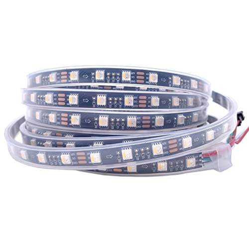 RGBWW DC12V SK6812 (ähnlich WS2812B) 5m 60LEDs/Pixels/m 300LEDs Individuell adressierbar Flexibel 4 farbe in 1 LED Traumfarbe LED Streifen Nicht wasserdicht IP67 (12V 5M SK6812 RGBWW, Black Pcb Ip67) von TOPXCDZ