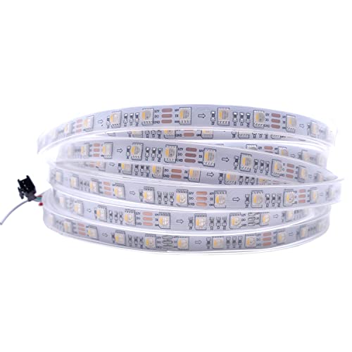 RGBWW DC12V SK6812 (ähnlich WS2812B) 5m 60LEDs/Pixels/m 300LEDs Individuell adressierbar Flexibel 4 farbe in 1 LED Traumfarbe LED Streifen Nicht wasserdicht IP67 (12V 5M SK6812 RGBWW, White Pcb Ip67) von TOPXCDZ
