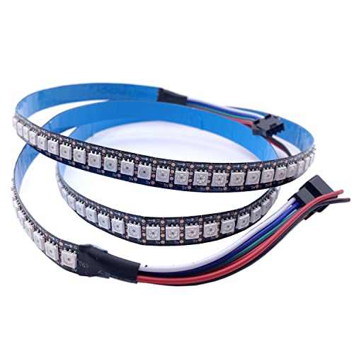 SK9822 RGB Led Streifen Licht Ähnliche APA102 1m 5m 30 60 144 LED DATEN und UHR Separat Einzeln address IP30 65 67 DC5V (Black PCB IP30, 1 M 144 Led/M) von TOPXCDZ