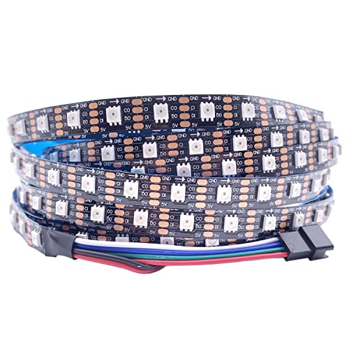 SK9822 RGB Led Streifen Licht Ähnliche APA102 1m 5m 30 60 144 LED DATEN und UHR Separat Einzeln address IP30 65 67 DC5V (Black PCB IP30, 5 M 60 Led/M) von TOPXCDZ