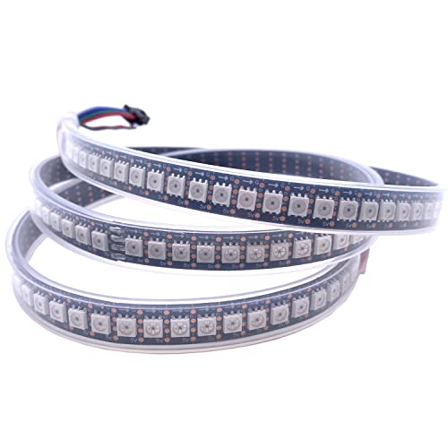 SK9822 RGB Led Streifen Licht Ähnliche APA102 1m 5m 30 60 144 LED DATEN und UHR Separat Einzeln address IP30 65 67 DC5V (Black PCB IP67, 1 M 144 Led/M) von TOPXCDZ