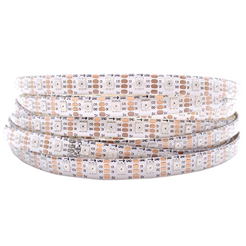 SK9822 RGB Led Streifen Licht Ähnliche APA102 1m 5m 30 60 144 LED DATEN und UHR Separat Einzeln address IP30 65 67 DC5V (White PCB IP65, 5 M 60 Led/M) von TOPXCDZ