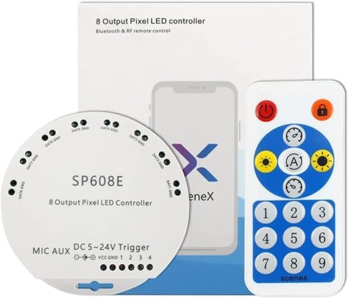 SP608E DC5V-24V WS2812B Music Controller WS2811 WS2815 8-Channel Signal LED Light Bar Built-in Microphone iOS Android Bluetooth SP608E DC5V-24V WS2812B Music Controller WS2811 WS2815 8-Channel Signal LED Light Bar Built-in Microphone iOS Android Bluetooth von TOPXCDZ