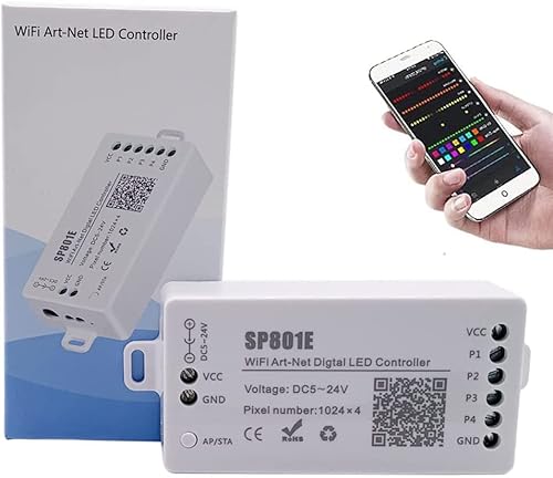 TOPXCDZ SP801E WiFi Art-Net Magic LED Controller LED Matrix Panel Modul WS2812B WS2811 Lichtleiste Drahtlose Steuerung iOS Android DC5-24V TOPXCDZ SP801E WiFi Art-Net Magic LED Controller LED Matrix Panel Modul WS2812B WS2811 Lichtleiste Drahtlose Steuerung iOS Android DC5-24V von TOPXCDZ