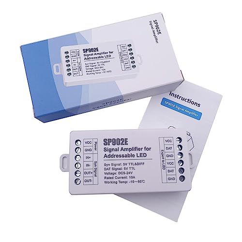 SP902E LED Pixel SPI Signal Amplifier Repeater für WS2812B WS2811 WS2813 SK6812 RGB Adressierbarer LED Streifen und Dream Color Programmierbares LED Matrixfeld SP902E LED Pixel SPI Signal Amplifier Repeater für WS2812B WS2811 WS2813 SK6812 RGB Adressierbarer LED Streifen und Dream Color Programmierbares LED Matrixfeld von TOPXCDZ