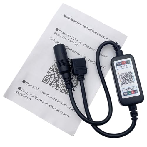 Smart Bluetooth APP RGB Controller für DC 5V 12V 24V 4pin 5050 2835 RGB LED Streifen Licht Drahtlose 4 Pin 5,5X2,1mm Power Stecker (DC 5-24V) von TOPXCDZ