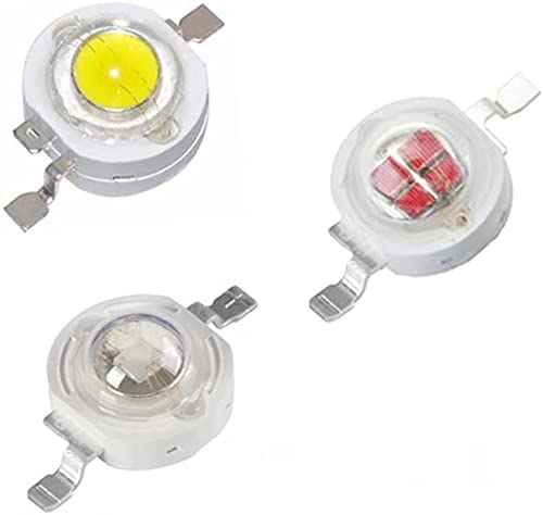 TOPXCDZ 100pcs 1W 3W 5W High Power LED Chip Lampe Birnen SMD COB Dioden Warm Kalt Weiß Rot Grün Blau Gelb 440 660nm Wachsen Licht Perlen (3W 100PCS, Rot 625nm) von TOPXCDZ
