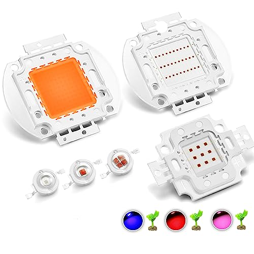 TOPXCDZ 1W 3W 5W 10W 20W 30W 50W 100W High Power Led Chip lampe Birne 440Nm 660Nm Tiefe Rot Royal Blau Volle Spektrum Anlage Wachsen Licht Perlen (Deep Red 660nm, 100W X 1PCS) von TOPXCDZ