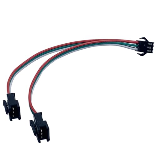 TOPXCDZ 3Pin SM Splitter Stecker 1 zu 2 3 4 LED Stecker JST Männlich Weiblich Stecker Kabel Für WS2811 WS2812 SK6812 LED Streifen Licht 5PCS (15cm Cable 1 to 2) von TOPXCDZ