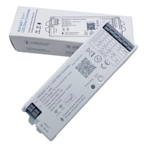 TOPXCDZ 5 in 1 WB5 2,4 GHz WiFi Controller, Tuya Alexa Google Home Sprachsteuerung RGB RGBW CCT Led Streifen Dimmer Bluetooth APP RF Fernbedienung 12V 24V TOPXCDZ 5 in 1 WB5 2,4 GHz WiFi Controller, Tuya Alexa Google Home Sprachsteuerung RGB RGBW CCT Led Streifen Dimmer Bluetooth APP RF Fernbedienung 12V 24V von TOPXCDZ