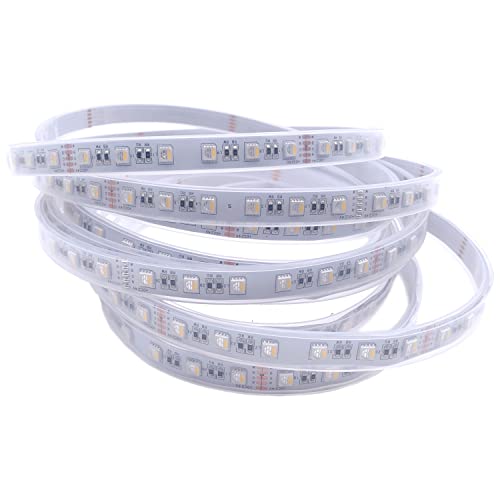 TOPXCDZ 5 mt/los DC 12V 24V RGBW/RGBWW 4 farbe in 1 led chip 60 Leds/m 300leds Wasserdichte IP30/65/IP67 5050 SMD flexible LED Streifen licht (DC24V RGBWW, IP67 Waterproof) von TOPXCDZ