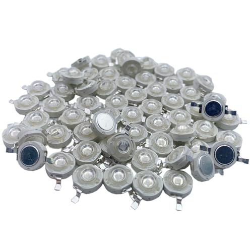 TOPXCDZ 50 Stück Hochleistungs LED Chip Super helle SMD COB-Emitter mit Diode 3 W Leuchtmittel Lampe Perlen DIY Beleuchtung für Floodlight Licht (Uv 365nm) von TOPXCDZ
