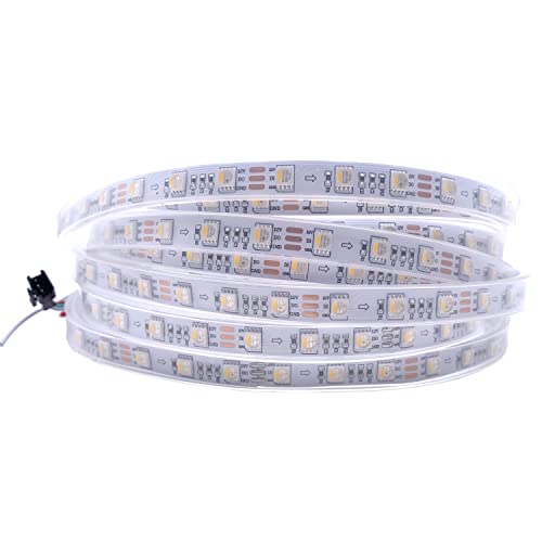 TOPXCDZ 5M DC12V SK6812 RGBW RGBWW LED Streifen 60LEDs/m 5050 SMD Flexible LED Licht DC12V IP20 IP65 IP67 Weiß/Schwarz PCB 1 IC fahrer 3 leds (12V 5M SK6812 RGBWW, White Pcb Ip67) von TOPXCDZ