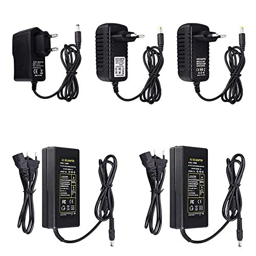 TOPXCDZ AC100V-240V zu DC5V/12V/24V Beleuchtung Transformator 1A 2A 3A 5A 6A 8A 10A Netzteil Adapter Konverter Ladegerät für LED Streifen CCTV (DC 12V, 5A) von TOPXCDZ