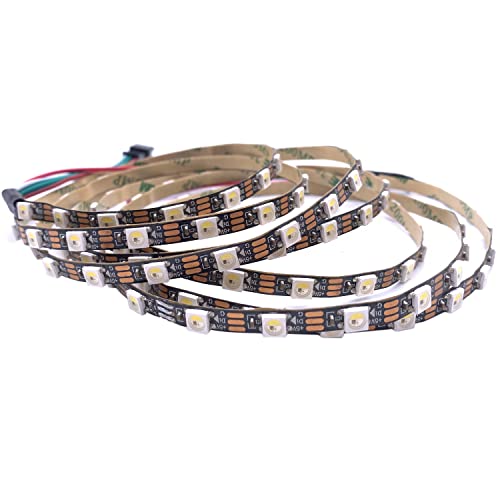 TOPXCDZ Address SK6812 MINI 5050 RGBW RGBWW led pixel streifen 5mm RGBW RGBWW 60LEDs /m 5V volle farbe als WS2812B 1m 2m (SK6812 RGBW Black PCB, 2M) von TOPXCDZ